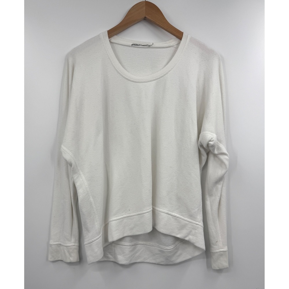 T by Alexander Wang White Textured Crewneck Sweatshirt Size‎ Small